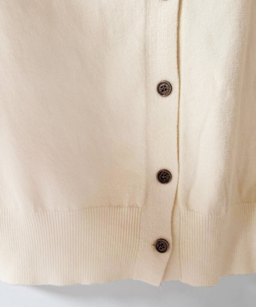 ONEP STAR（ワンピスター）の「ベーシックカーディガン（カーディガン/ボレロ・レディース・ライトグレー/ブラック/ベージュ/ネイビー/オフホワイト/ブルー/ダークグレー/ミント/ワインレッド/キャメル/グレイッシュベージュ・FREE）」の12枚目の写真