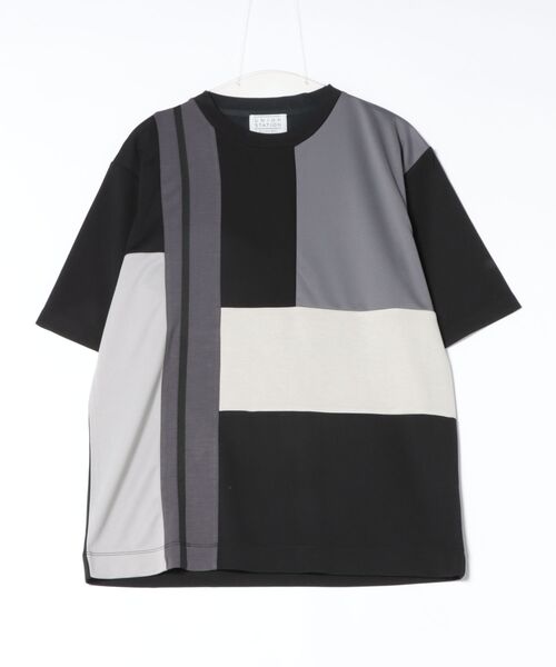 UNION STATION（ユニオンステーション）の「ポンチ×ダンボールパネル切替T（Tシャツ/カットソー・メンズ・ホワイト系その他/ブラック/ホワイト・LL/L/M）」の3枚目の写真