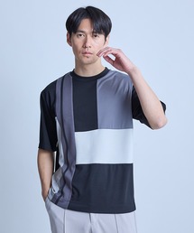 UNION STATION | ポンチxダンボール素材 コンビデザインT〈ストレッチ・マシンウォッシャブル・接触冷感〉(Tシャツ/カットソー)