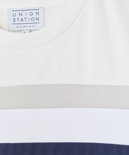UNION STATION（ユニオンステーション）の「ポンチxダンボール素材 コンビデザインT〈ストレッチ・マシンウォッシャブル・接触冷感〉（Tシャツ/カットソー・メンズ・ホワイト系その他/ブラック/ホワイト・LL/L/M）」の4枚目の写真