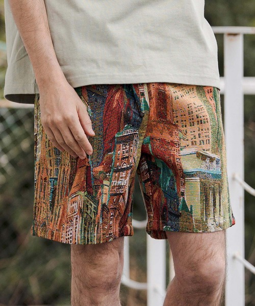 CAMBIO(カンビオ)の「mp14671-Art Piece Gobelin Short Pants ショートパンツ(CAM26SS-006)(その他パンツ・メンズ・イエロー系その他/ブラック系その他/グリーン系その他・L/M/S)」の2枚目の写真