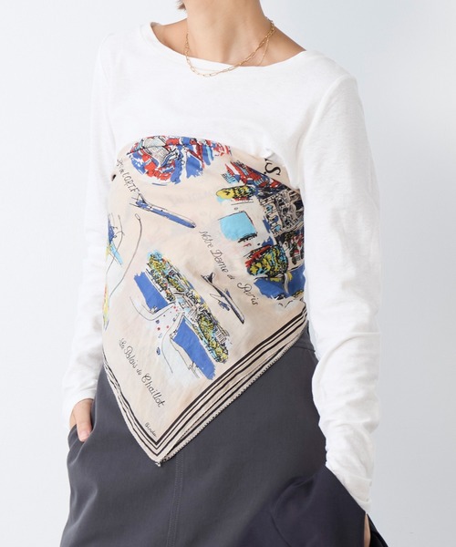 BINDU（ビンドゥー）の「【BINDU】バンダナ-Paris（バンダナ/スカーフ・レディース・オートミール・FREE）」の5枚目の写真