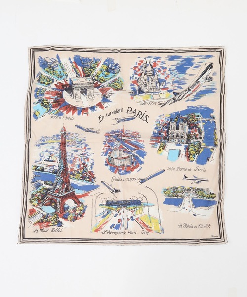 BINDU（ビンドゥー）の「【BINDU】バンダナ-Paris（バンダナ/スカーフ・レディース・オートミール・FREE）」の7枚目の写真