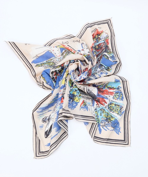 BINDU（ビンドゥー）の「【BINDU】バンダナ-Paris（バンダナ/スカーフ・レディース・オートミール・FREE）」の8枚目の写真