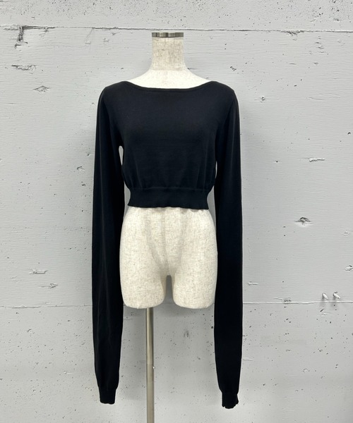 PROVOKE （プロヴォーク）の「2WAY BOATNECK PULLOVER（Tシャツ/カットソー・レディース・ライトベージュ/ブラック・FREE）」の4枚目の写真