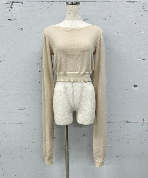 PROVOKE （プロヴォーク）の「2WAY BOATNECK PULLOVER（Tシャツ/カットソー・レディース・ライトベージュ/ブラック・FREE）」の10枚目の写真