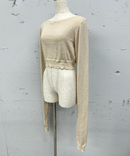 PROVOKE （プロヴォーク）の「2WAY BOATNECK PULLOVER（Tシャツ/カットソー・レディース・ライトベージュ/ブラック・FREE）」の11枚目の写真