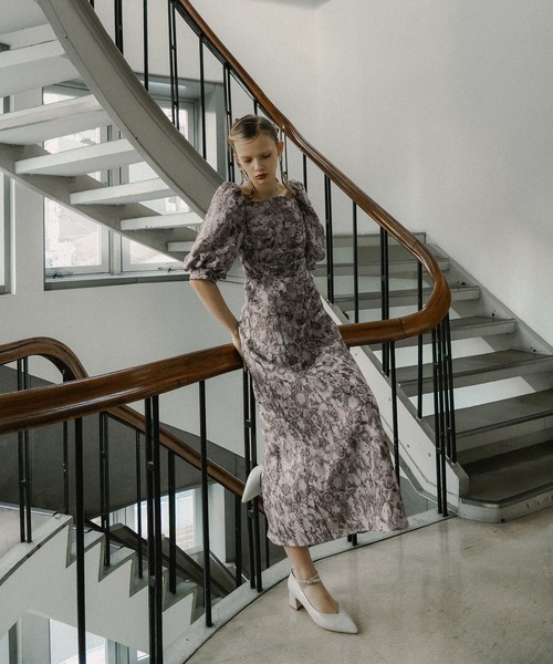 et.UNiVER(エトユニベール)の「Sheer Jacquard Organza Dress(ドレス・レディース・グリーン/ブラウン/グレー/ブラック・SMALL/LARGE/MEDIUM)」の19枚目の写真