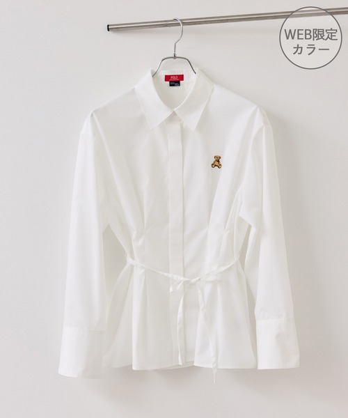 POLO BCS(ポロ ビーシーエス)の「【POLO BCS】ベルト付きウエストタックシャツ/WEB限定カラー(シャツ/ブラウス・レディース・ベージュ系その他/ホワイト系その他/ホワイト/ピンク系その他2/サックスブルー・FREE)」の3枚目の写真