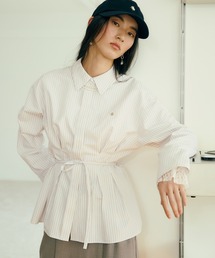 POLO BCS（ポロ ビーシーエス）の「【POLO BCS】VIS別注ベルト付きウエストタックシャツブラウス（シャツ/ブラウス）」