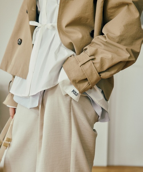 POLO BCS(ポロ ビーシーエス)の「【POLO BCS】ベルト付きウエストタックシャツ/WEB限定カラー(シャツ/ブラウス・レディース・ベージュ系その他/ホワイト系その他/ホワイト/ピンク系その他2/サックスブルー・FREE)」の7枚目の写真