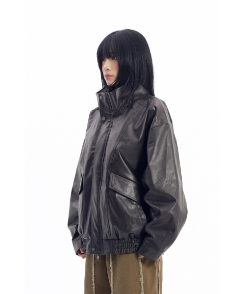 AAKAM(アーカム)の「Dad Leather Jacket (Brown)(ライダースジャケット・レディース・その他・1/2)」の5枚目の写真