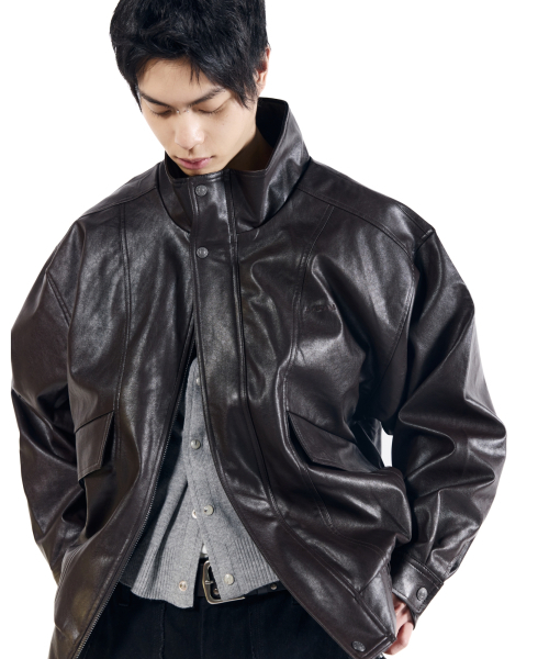 AAKAM(アーカム)の「Dad Leather Jacket (Brown)(ライダースジャケット・レディース・その他・1/2)」の14枚目の写真