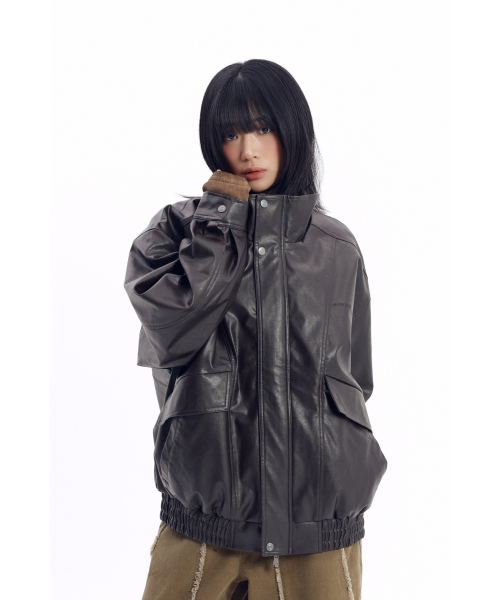 AAKAM(アーカム)の「Dad Leather Jacket (Brown)(ライダースジャケット・レディース・その他・1/2)」の20枚目の写真