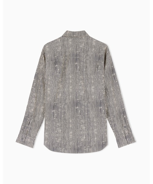 EMPORIO ARMANI(エンポリオアルマーニ)の「【エンポリオ アルマーニ】コンフォートフィットシャツ リヨセル混紡 オールオーバープリント(シャツ/ブラウス・メンズ・ネイビー系/ブラック×ホワイト・X-LARGE/SMALL/MEDIUM/LARGE/X-SMALL)」の8枚目の写真