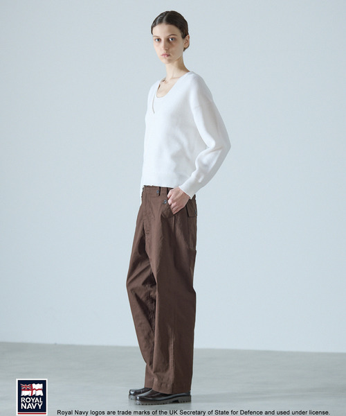 Lourmarin（ルールマラン）の「《別注》【ROYAL NAVY/ロイヤルネイビー】コットンストレートパンツ（その他パンツ・レディース・ブラウン系その他/ブルー系その他/ベージュ/ブラウン・2/4/3）」の9枚目の写真