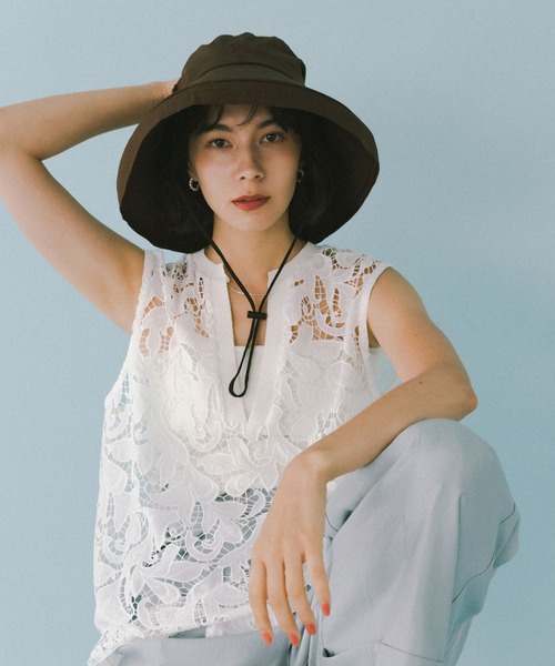 RODE SKO（ロデスコ）の「洗える畳める撥水日よけハット（ハット・レディース・ブラウン/ブラック・FREE）」の8枚目の写真