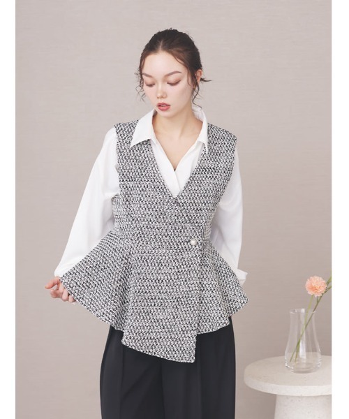 fifth(フィフス)の「パールボタンツイードジレベスト(ベスト・レディース・その他/ホワイト・M)」の14枚目の写真