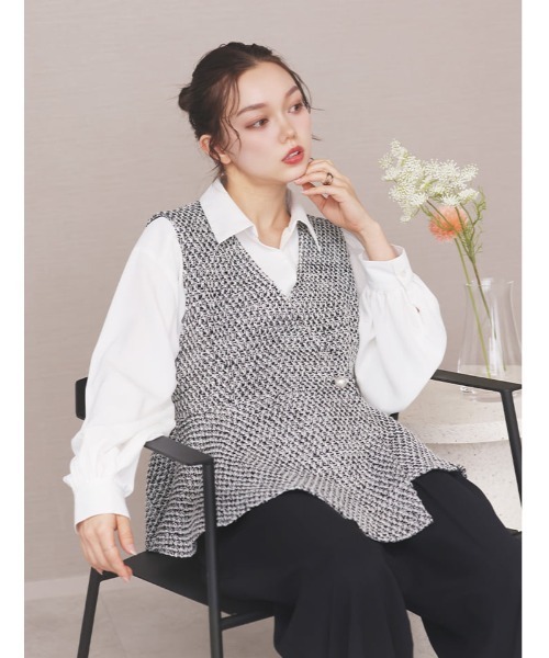 fifth(フィフス)の「パールボタンツイードジレベスト(ベスト・レディース・その他/ホワイト・M)」の15枚目の写真