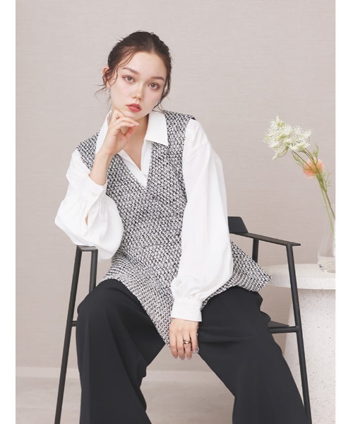 fifth(フィフス)の「パールボタンツイードジレベスト(ベスト・レディース・その他/ホワイト・M)」の16枚目の写真