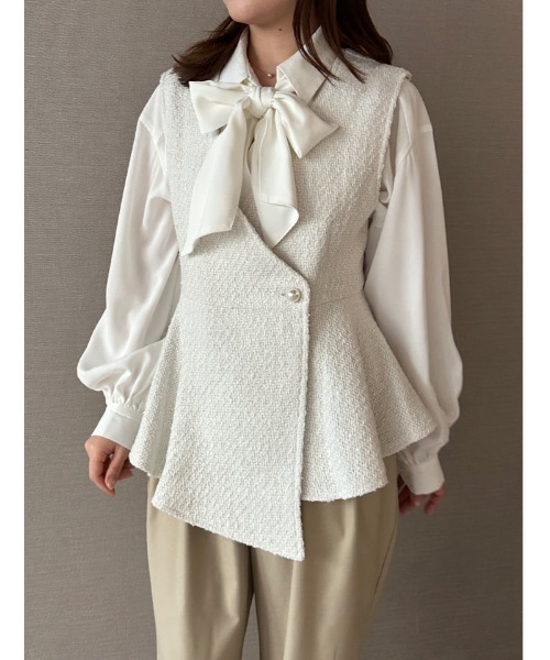 fifth(フィフス)の「パールボタンツイードジレベスト(ベスト・レディース・その他/ホワイト・M)」の9枚目の写真