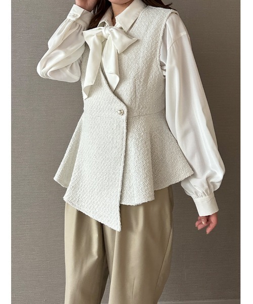 fifth(フィフス)の「パールボタンツイードジレベスト(ベスト・レディース・その他/ホワイト・M)」の12枚目の写真