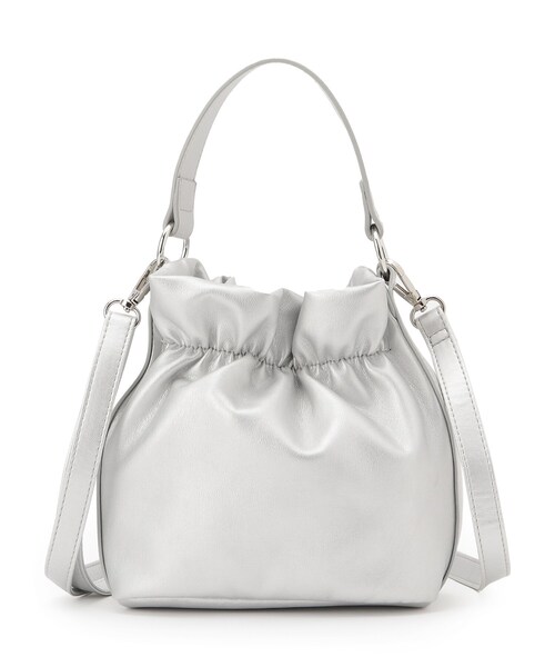 SHOO・LA・RUE（シューラルー）の「口元ギャザーミニショルダーバッグ（ショルダーバッグ・レディース・ブラック/シルバー・00）」の8枚目の写真