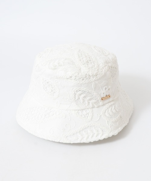 FUNALIVE（ファンアライブ）の「Floral Lace Hat レースハット（ハット・レディース・ブラック/アイボリー・FREE）」の4枚目の写真