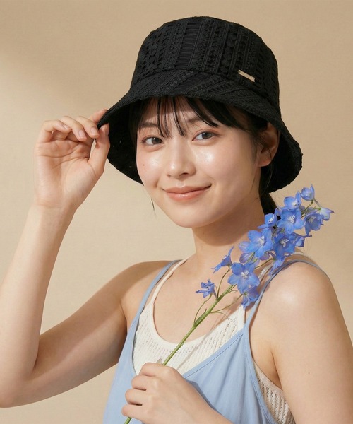 FUNALIVE（ファンアライブ）の「Floral Lace Hat レースハット（ハット・レディース・ブラック/アイボリー・FREE）」の15枚目の写真