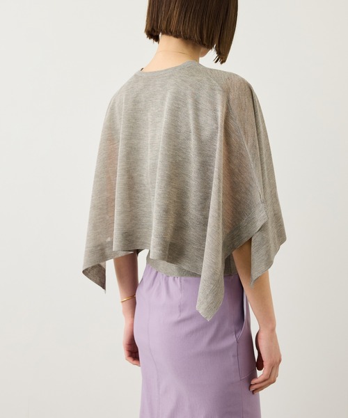 ROPE'（ロペ）の「LEVITA マルチWAYセパレートニットプルーオーバー(ケープ×タンクトップ)/接触冷感・イージーケア（Tシャツ/カットソー・レディース・ベージュ/ブラック・FREE）」の5枚目の写真