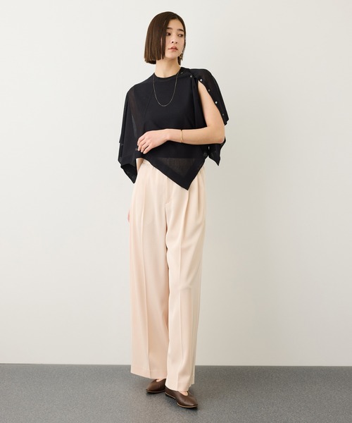 ROPE'（ロペ）の「LEVITA マルチWAYセパレートニットプルーオーバー(ケープ×タンクトップ)/接触冷感・イージーケア（Tシャツ/カットソー・レディース・ベージュ/ブラック・FREE）」の13枚目の写真