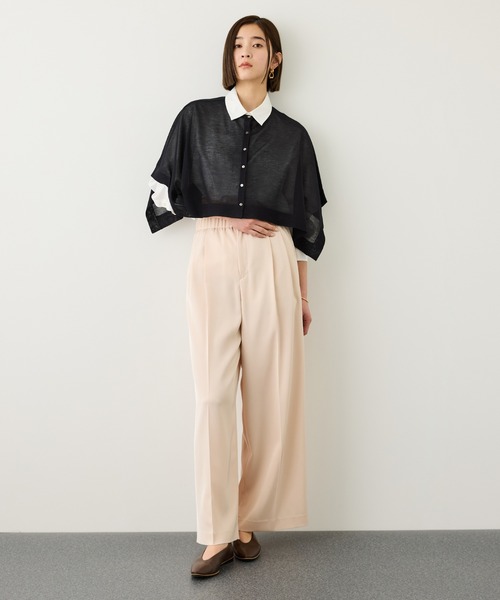 ROPE'（ロペ）の「LEVITA マルチWAYセパレートニットプルーオーバー(ケープ×タンクトップ)/接触冷感・イージーケア（Tシャツ/カットソー・レディース・ベージュ/ブラック・FREE）」の15枚目の写真