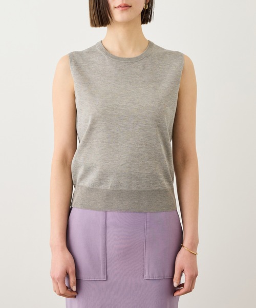 ROPE'（ロペ）の「LEVITA マルチWAYセパレートニットプルーオーバー(ケープ×タンクトップ)/接触冷感・イージーケア（Tシャツ/カットソー・レディース・ベージュ/ブラック・FREE）」の17枚目の写真