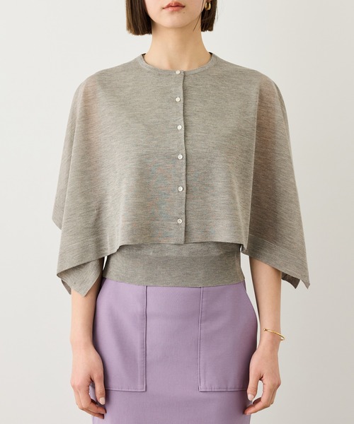 ROPE'（ロペ）の「LEVITA マルチWAYセパレートニットプルーオーバー(ケープ×タンクトップ)/接触冷感・イージーケア（Tシャツ/カットソー・レディース・ベージュ/ブラック・FREE）」の20枚目の写真