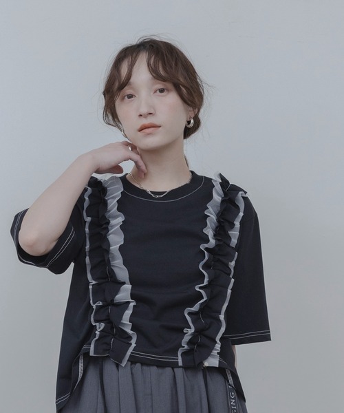 ドロストフリルトップス（Tシャツ/カットソー）｜Eimee Law（エイミー