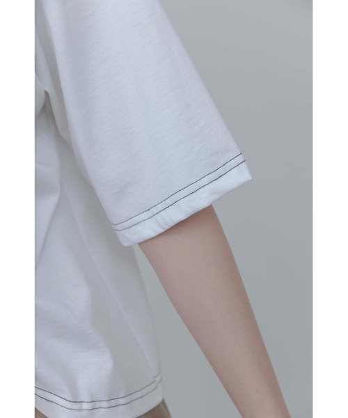 Eimee Law(エイミーロウ)の「ドロストフリルトップス(Tシャツ/カットソー・レディース・オフホワイト/ブラック・FREE)」の22枚目の写真