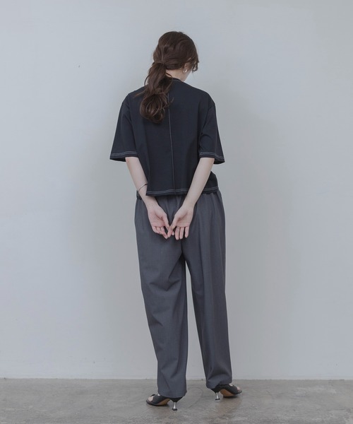 Eimee Law(エイミーロウ)の「ドロストフリルトップス(Tシャツ/カットソー・レディース・オフホワイト/ブラック・FREE)」の15枚目の写真