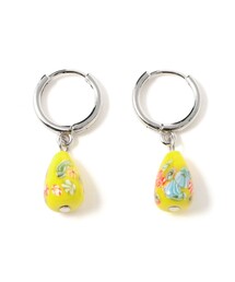 ガラス ボール フープ ピアス