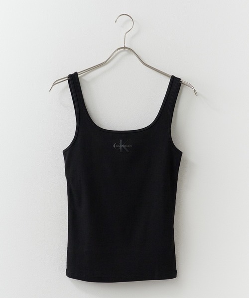 Calvin Klein(カルバン・クライン)の「Calvin Klein/カルバンクライン MONOGRAM SCOOP NK RIB TANK リブタンクトップ スクープネック スクエアネック 2026年 夏 夏服 秋服(タンクトップ・レディース・ホワイト/ブラック・S/M/XS)」の5枚目の写真