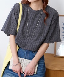 MONO-MART（モノマート）の「クールな着心地｜多機能 ポコポコ メロー 優秀Tシャツ (UVカット ・接触冷感・吸水速乾・毛玉防止・マシンウォッシャブル・イージーケア)（Tシャツ/カットソー）」