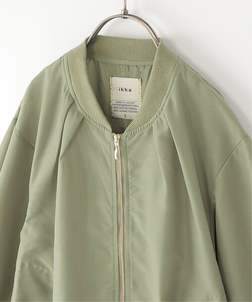 ikka（イッカ）の「【親子コーデ】シアーリブブルゾン（110~160cm）（ブルゾン・キッズ・ライトグリーン/ベージュ・L/M/S/XL/XS）」の12枚目の写真