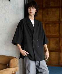 EFFECTION（エフェクション）の「【neos】ルーズシルエット ハーフスリーブ ダブル テーラードジャケット メンズ 半袖 オーバーサイズ サマージャケット 無地 韓国モード（テーラードジャケット）」