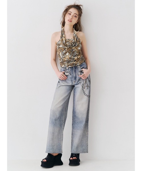 EVRIS（エヴリス）の「ドレープデザインネックレスホルターネックトップス（キャミソール・レディース・その他1/ブラック/ホワイト・FREE）」の6枚目の写真