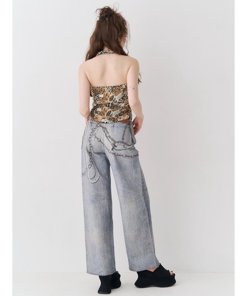 EVRIS（エヴリス）の「ドレープデザインネックレスホルターネックトップス（キャミソール・レディース・その他1/ブラック/ホワイト・FREE）」の7枚目の写真