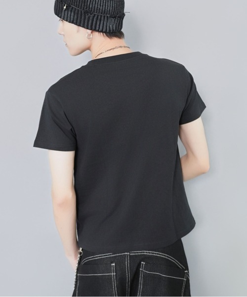 SPINNS(スピンズ)の「短丈パッチワークロゴ半袖Tシャツ/カモフラージュロゴ(Tシャツ/カットソー・メンズ・ホワイト/ブラック/ブラック系その他/ピンク系その他・ONESIZE)」の15枚目の写真