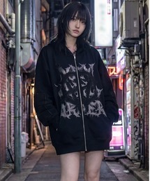 ililil（イルイルイル）の「『ililil/イルイルイル』【悪ぶったらこうなったver2】アップリケ加工ジップパーカー（パーカー）」