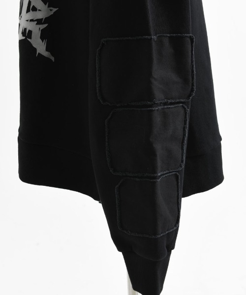 ililil（イルイルイル）の「『ililil/イルイルイル』【悪ぶったらこうなったver2】アップリケ加工ジップパーカー（パーカー・メンズ・グレー/ブラック・FREE）」の14枚目の写真