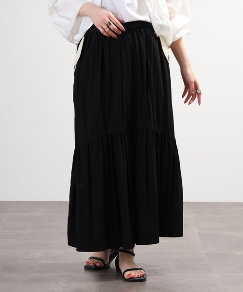 Anna Nicola(アンナニコラ)の「Anna Nicola ポケット配色ティアードスカート(スカート・レディース・ブラック/ブルー/グレー・38)」の7枚目の写真