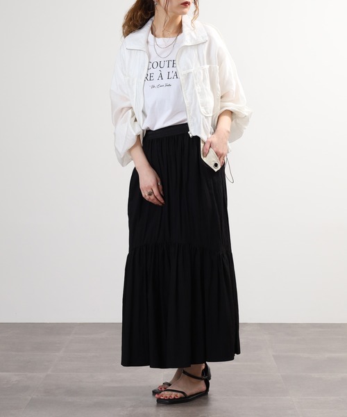 Anna Nicola(アンナニコラ)の「Anna Nicola ポケット配色ティアードスカート(スカート・レディース・ブラック/ブルー/グレー・38)」の10枚目の写真