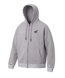 H-Tech Grid Mix Hoodie Zip-Up Light Gray